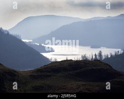 Thirlmere Reservoir da High Rigg, Lake District, Regno Unito. Foto Stock