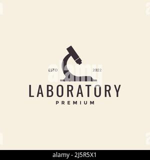 microscopio semplice laboratorio logo design vettore grafico simbolo icona illustrazione idea creativa Illustrazione Vettoriale
