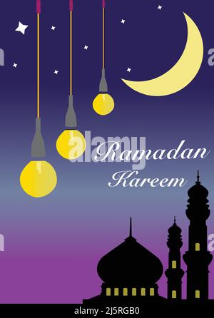 Set di biglietti d'auguri Ramadan Kareem. Ramadan Kareem vacanza Illustrazione Vettoriale