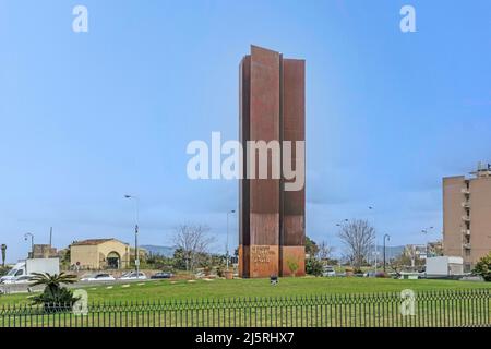 Il monumento alle vittime della lotta contro la mafia in Piazza XIII Vittime, Palermo, Sicilia, Italia. Progettato dallo scultore Mario Pecoraino Foto Stock