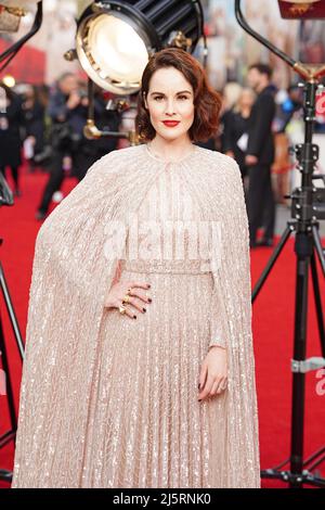 Michelle Dockery partecipa alla prima mondiale di Downton Abbey: Una nuova era al Cineworld Leicester Square, Londra. Data foto: Lunedì 25 aprile 2022. Foto Stock