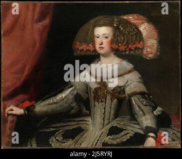 Mariana d'Austria (1634-1696), Regina di Spagna. Laboratorio di Velazquez. Foto Stock