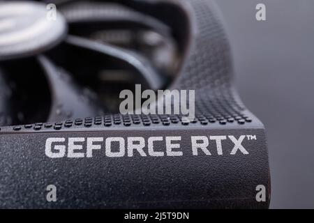 Dettagli della scheda grafica GPU GeForce RTX 3080 Nvidia Foto Stock