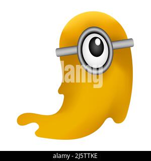 amichevole fronte un occhio giallo slime Illustrazione Vettoriale
