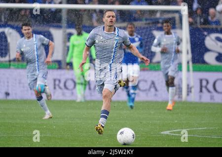 Stadio Mario Rigamonti, Brescia, 25 aprile 2022, Mattia Finotto (SPAL) durante il bresciano Calcio vs SPAL - partita di calcio italiana Serie B. Foto Stock