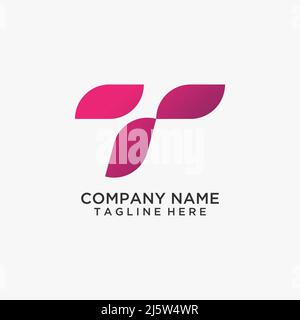 Lettera T disegno astratto del logo Illustrazione Vettoriale