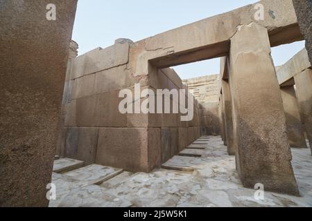 Il Tempio della Valle di Khafre a Giza, Egitto Foto Stock