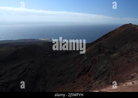 Paesaggio vulcanico di Volcan de Teneguia a la Palma, Isole Canarie Foto Stock