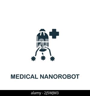 Icona Nanorobot medico. Icona monocromatica Simple Artificial Intelligence per modelli, web design e infografiche Illustrazione Vettoriale