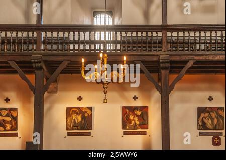 La Chiesa di Saint-Jean-Baptiste, luogo del matrimonio del 1660 di L, ouis XIV e Maria Teresa, a St-Jean-de-Luz, Francia Foto Stock