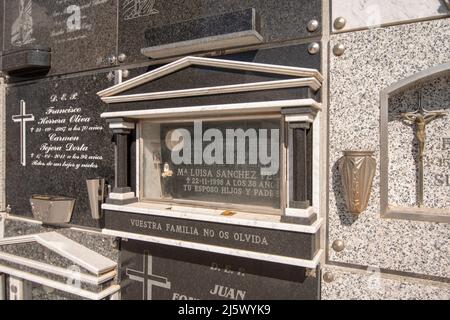 Cimitero a Teguise a Lanzarote, le isole Carnarie in Spagna è molto tradizionale Foto Stock