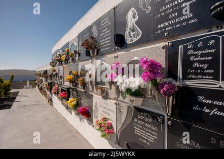 Cimitero a Teguise a Lanzarote, le isole Carnarie in Spagna è molto tradizionale Foto Stock