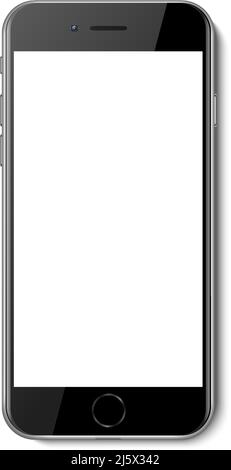 3d icona del vettore realistico. Design UI UX modello mobile. Telefono con schermo bianco vuoto. Smartphone mockup. Illustrazione Vettoriale