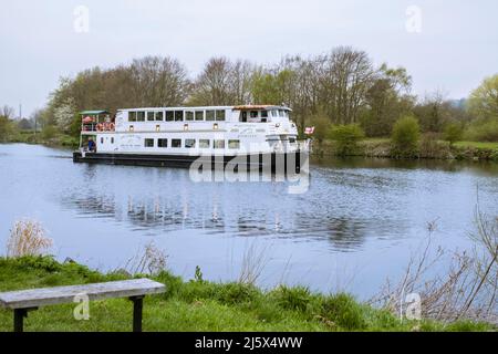 Nottingham Princess crociera in barca sul fiume Trent a Nottingham, Nottinghamshire, Inghilterra, Regno Unito, Gran Bretagna Foto Stock