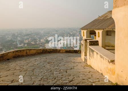 Nahargarh Fort e Jaipur città vista in India Foto Stock