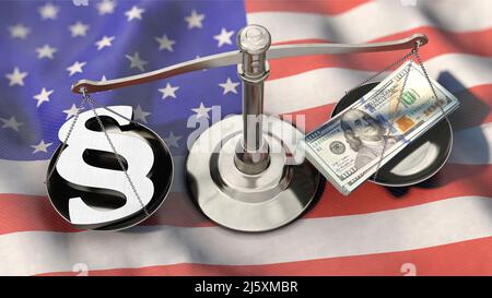 Immagine simbolica sul tema della corruzione negli Stati Uniti Foto Stock