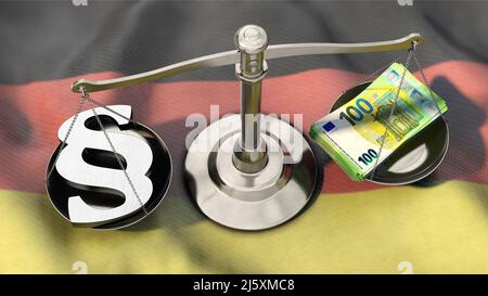 Immagine simbolica sul tema della corruzione in Germania Foto Stock