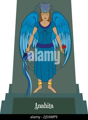 Vettore di illustrazione isolato di divinità mitiche persiane, Illustrazione Vettoriale