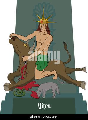 Vettore di illustrazione isolato di divinità mitiche persiane, Illustrazione Vettoriale