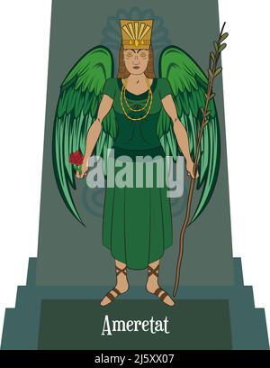 Vettore di illustrazione isolato di divinità mitiche persiane, Illustrazione Vettoriale