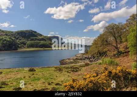 Loch Carron da North Strome, Wester Ross, Scozia Foto Stock