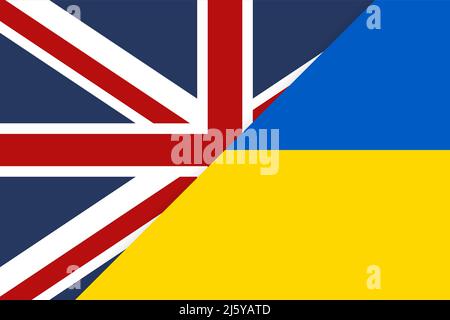 Regno Unito con bandiere ucraine Illustrazione Vettoriale