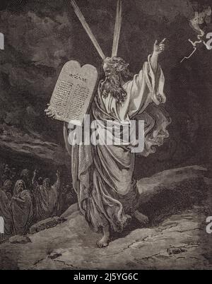 L'arte grafica di Gustave Dore pubblicata nella Sacra Bibbia. Foto Stock