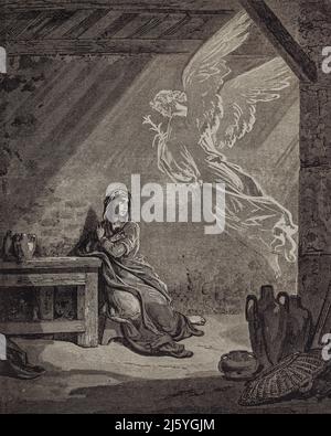 L'arte grafica di Gustave Dore pubblicata nella Sacra Bibbia. Foto Stock