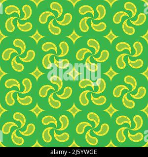 Pattern vettoriale senza giunture con croce basca Lauburu. Stampa in tessuto. Illustrazione Vettoriale