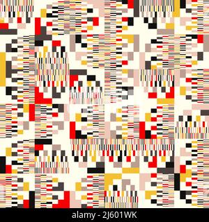 Grafica vettoriale astratta realizzata con un approccio artistico generativo che utilizza diverse forme geometriche e forme audaci per poster, copertina, arte, presentazione Illustrazione Vettoriale