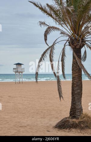 Playa De l'Ahuir, Gandia, Costa Blanca, Valencia, Spagna, Europa Foto Stock