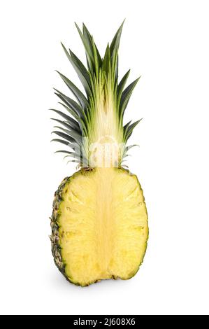 Ananas tagliato a metà con percorso Foto Stock