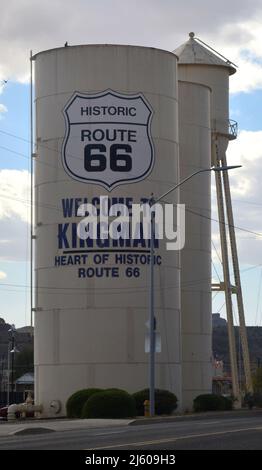Kingman Water Tower sulla Route 66 Foto Stock