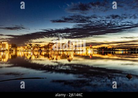 Tramonto sul porto interno di Victoria - Victoria, Vancouver Island, British Columbia, Canada Foto Stock