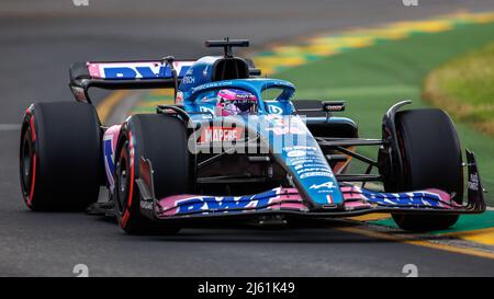 Circuito Albert Park Grand Prix, Melbourne, Australia. 09 Apr 2022. Fernando Alonso (ESP) del team Alpine durante le Qualifiche. Corleve/Alamy Stock Photo Foto Stock