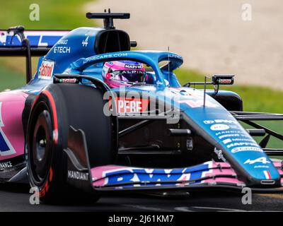 Circuito Albert Park Grand Prix, Melbourne, Australia. 09 Apr 2022. Fernando Alonso (ESP) del team Alpine durante le Qualifiche. Corleve/Alamy Stock Photo Foto Stock