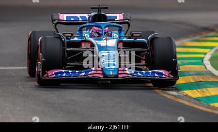 Circuito Albert Park Grand Prix, Melbourne, Australia. 09 Apr 2022. Fernando Alonso (ESP) del team Alpine durante le Qualifiche. Corleve/Alamy Stock Photo Foto Stock