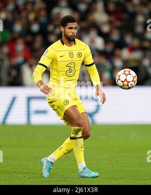 Ruben Loftus-guancia di Chelsea durante la finale del quarto della UEFA Champions League, seconda partita allo stadio Santiago Bernabeu di Madrid. Data foto: Martedì 12 aprile 2022. Foto Stock