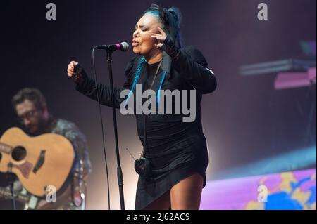 Bergamo, Italia. 26th Apr 2022. Loredana Berte live at Creberg Teatro durante Loredana Berte in Manifesto Tour 2022, cantante italiano Concerto di Musica a Bergamo, Aprile 26 2022 Credit: Independent Photo Agency/Alamy Live News Foto Stock