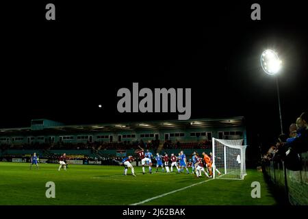 SOUTH SHIELDS, REGNO UNITO. APRILE 26th una visione generale del gioco durante la partita di semifinale tra South Shields e Warrington Town al Mariners Park, South Shields martedì 26th aprile 2022. (Credit: Will Matthews | MI News) Credit: MI News & Sport /Alamy Live News Foto Stock