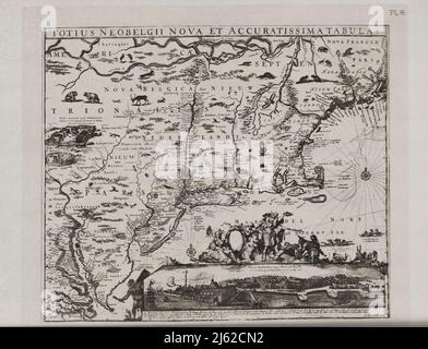 Totius Neobelgii Nova ET Accuratissima Tabuta [la Restitutio-Allardt Map] 1673 il periodo della scoperta (1524-1609); il periodo olandese (1609-1664). Il periodo inglese (1664-1763). Il periodo rivoluzionario (1763-1783). Periodo di adeguamento e ricostruzione; New York come capitale statale e federale (1783-1811) dall'iconografia di Manhattan Island, 1498-1909 compilata da fonti originali e illustrata da riproduzioni di foto-intaglio di importanti mappe, piani, viste e documenti in collezioni pubbliche e private - Volume 1 di Stokes, I. N. Phelps (Isaac Newton Phelps), 1867-1944 publis Foto Stock