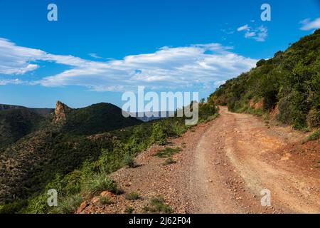 Tweespoorpaadjie salire sulla montagna a Baviaanskloof Sud Africa Foto Stock