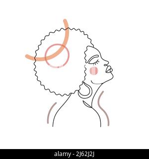 Volto di una donna in stile moderno. Illustrazione Vettoriale