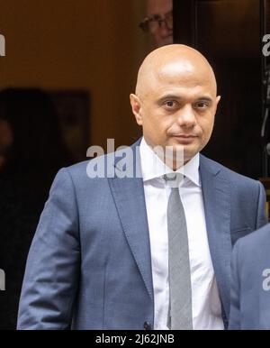 Londra, Regno Unito. 27th Apr 2022. Sajid Javid, Segretario della Salute, lascia 10 Downing Street, Londra, Credit: Ian Davidson/Alamy Live News Foto Stock