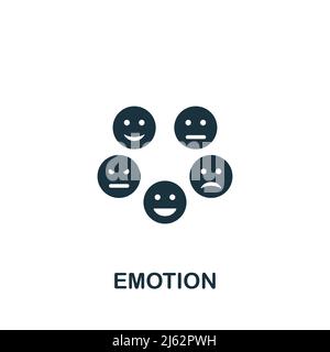 Icona Emotion. Icona monocromatica Simple Brain Process per modelli, web design e infografiche Illustrazione Vettoriale