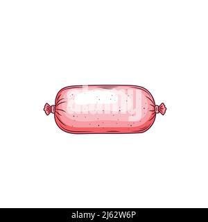 Stack di salsicce cotte cibo carne salsiccia maiale barbecue cena pasto cotto griglia calda illustrazione vettoriale. Salsiccia fritta nutriente non sana arrosto Illustrazione Vettoriale