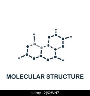 Icona della struttura molecolare. Icona monocromatica Simple Bioengineering per modelli, web design e infografiche Illustrazione Vettoriale