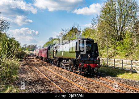 Tangmere come la Belle Settentrionale che corre da Carlisle a Hellifield come un assestamento a Carlisle speciale Sabato 23rd Aprile 2022, visto a Long Preston. Foto Stock