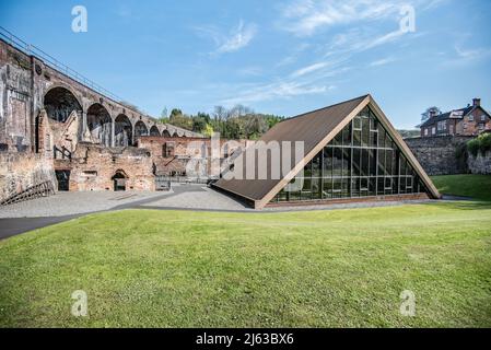 Coalbrookdale Museum of Iron, Coach Road Ironbridge Shropshire , parte del sito patrimonio dell'umanità dell'UNESCO che è un simbolo della Rivoluzione industriale. Foto Stock