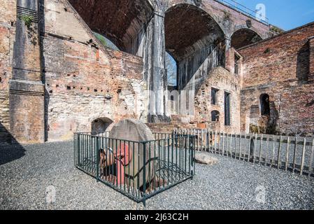 Coalbrookdale Museum of Iron, Coach Road Ironbridge Shropshire , parte del sito patrimonio dell'umanità dell'UNESCO che è un simbolo della Rivoluzione industriale. Foto Stock